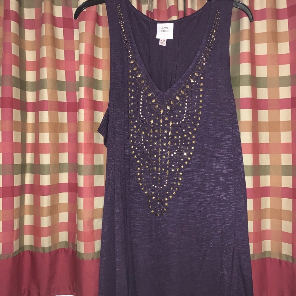 Studded Purple Sleevless Top! NWOT. #6
